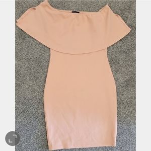 Pretty Little Thing - Pink off the shoulder mini dress